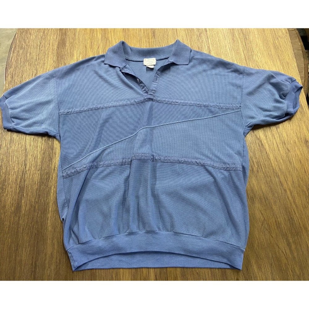 Vintage 80's Envoy Men s Blue Polos Shirt Cotton Blend XL